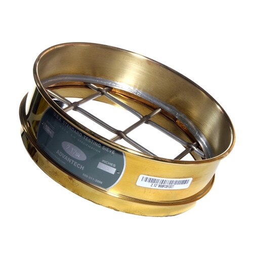 Advantech 1-1/4"BS8H ASTM Brass 8-Inch Half Height Test Sieve With Stainless Steel Wire Mesh Mesh Size 1 1 4 Inch Half