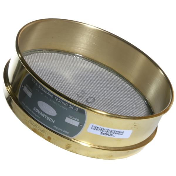 Advantech 1-1/4"BS8H ASTM Brass 8-Inch Half Height Test Sieve With Stainless Steel Wire Mesh Mesh Size 1 1 4 Inch Half