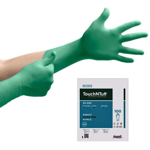 Ansell® 556079 TouchNTuff® 93300 Cleanroom Nitrile Gloves, Class