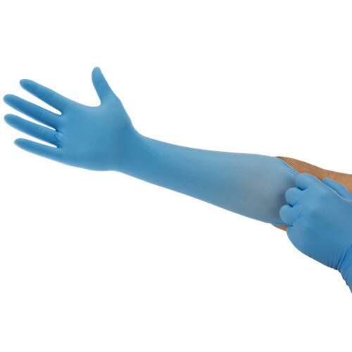 Ansell® 93243070 Microflex® 93243 Blue Nitrile Gloves, Elbow Leng