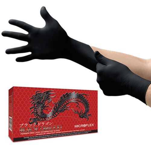 Ansell® BD1001PF Microflex® Black Dragon® Latex Exam Gloves