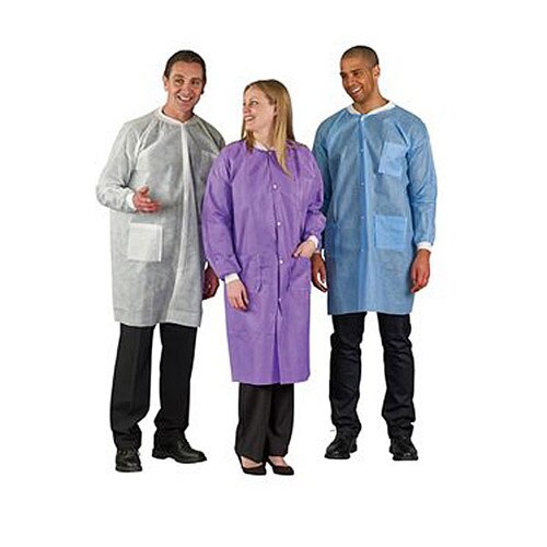Ansell® EW15204M Edge™ 67150 White Polypropylene Lab Coat
