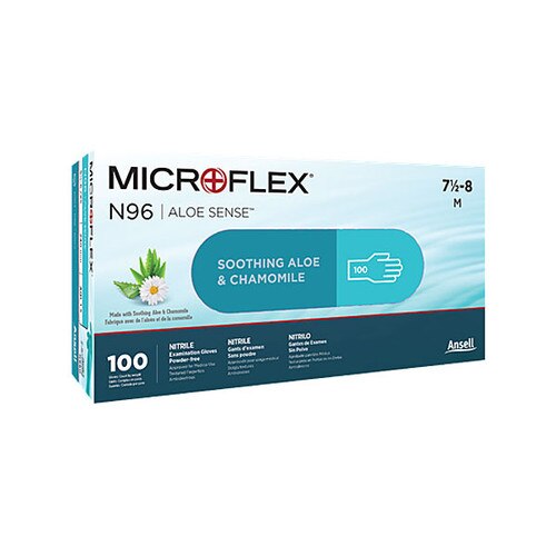 Ansell® N964 Microflex Aloe Sense® Green Nitrile Exam Gloves