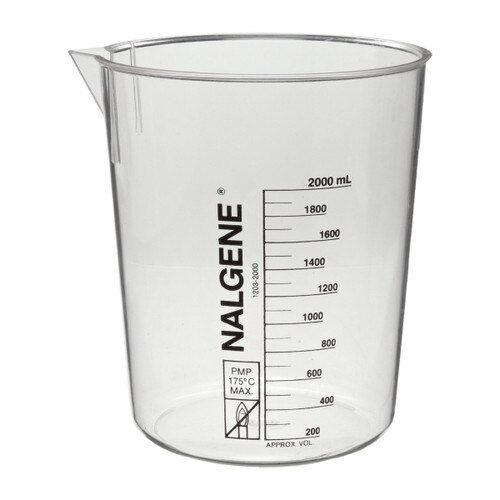 Nalgene 1203-4000 Griffin Low-Form Plastic Beaker with Printed Graduations