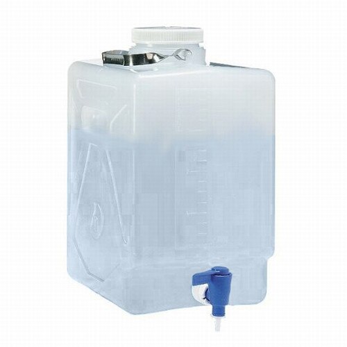 Nalgene® 23200050 Rectangular Lab Carboy with Spigot, HDPE with PP Screw C