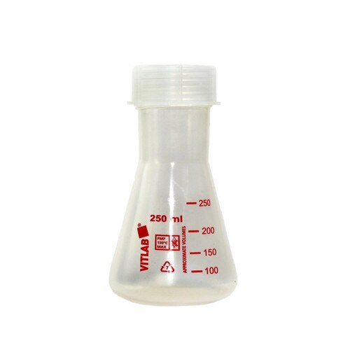 CapitolBrand® V668941 Wide Mouth Plastic Erlenmeyer Flask with Screw
