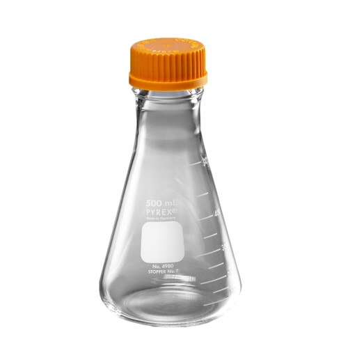 Corning® 431401 Sterile 500mL Disposable Baffled Erlenmeyer Culture Flask w