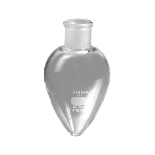 Corning® 4316-25 PYREX® 25mL Pear Shaped Boiling Flask with 19/22 [ST] Join