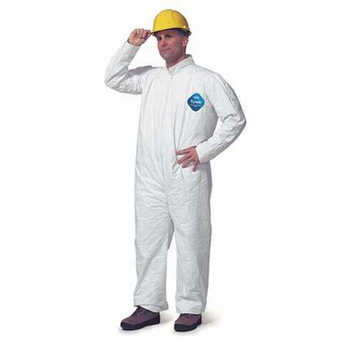 Dupont TY120SWH2X002500 Tyvek® Coveralls, Open Wrists and Ankles, White, 2X
