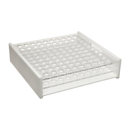 Dynalon® 126304 Scintillation Vial Rack, Holds 100 x 20mL Vials, Well Diameter 27mm, White PP