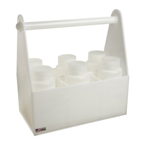 Dynalon® 165034 SixPlace Lab Bottle Carrier for 1000mL Bottles, White HDPE