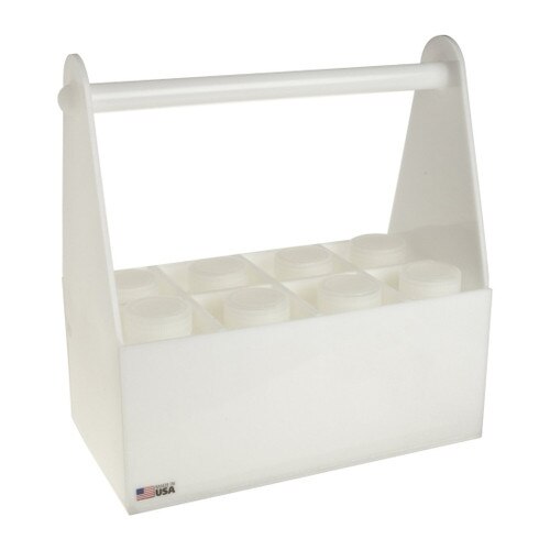 Dynalon® 165054 EightPlace Lab Bottle Carrier for 500mL Bottles, White HDPE