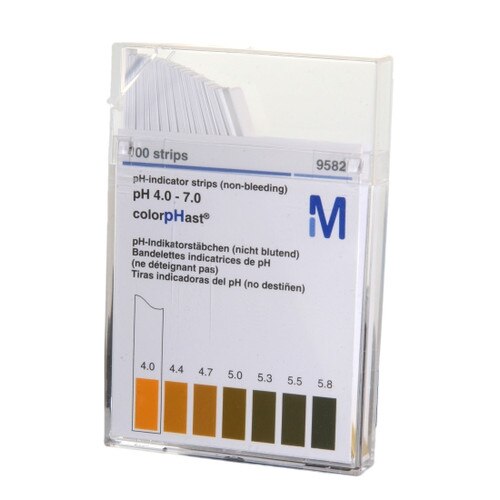 MilliporeSigma 1.09542.0001 ColorpHast pH Test Strips, 4-7 (100 Strips/Box)