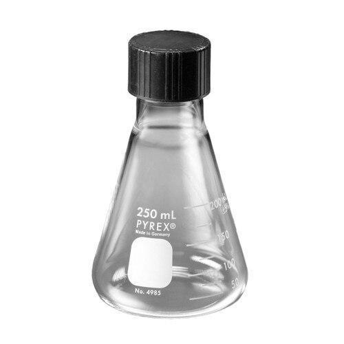 Corning® 4985250 PYREX® 250mL Narrow Mouth Erlenmeyer Flask with Phenolic