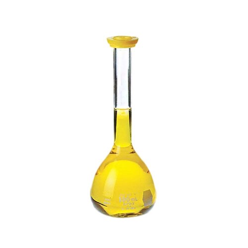 Kimble® 2801010 KIMAX® 10mL Class B Volumetric Flask with Yellow PE Snap C