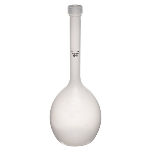 Nalgene® 40000050 Volumetric Flask with Screw Cap, Class B, Polypropylene,