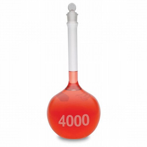 Kimble® 92812G4000 KIMAX® 4000mL Class A Wide Mouth Volumetric Flask with