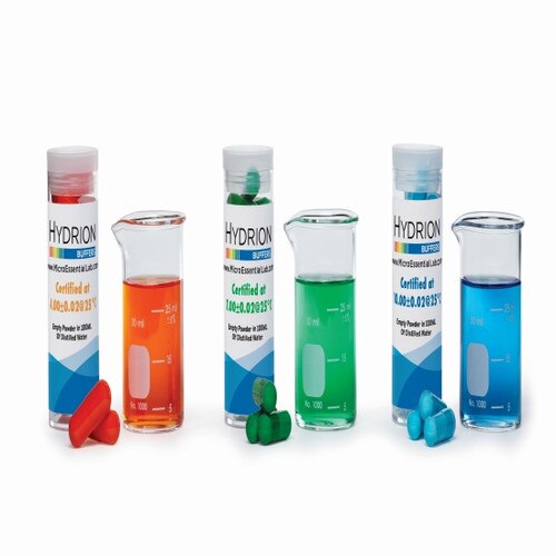Micro Essential Lab CC471V Hydrion™ TriChek pH Buffer Capsules Set, Makes