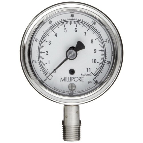 MilliporeSigma XX6700L15 ASME Pressure Gauge, 1/4Inch, For MilliporeSigma