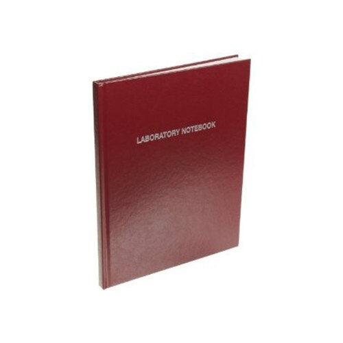 Nalgene® 63012000 Laboratory Notebook with Ruled Line Pages, Burgandy, Pag