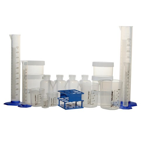 Nalgene® 1350-0001 Labware Value Pack With 6 Straight-Sided Jars, 4 Graduat