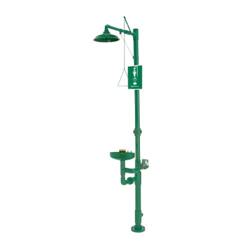 Combination Floor Mounted PVC Drench Shower & Eyewash Station, Haws® 8366