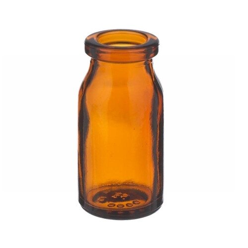Wheaton® 223760 Amber Glass Serum Bottles with 20mm Crimp Top Finish, 5mL