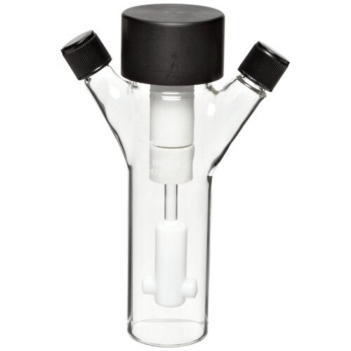 Wheaton® 356875 Celstir® 50mL Glass Spinner Flask with Double Sidearms, Com