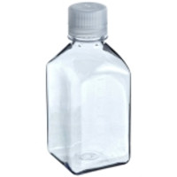 Nalgene® Square Media Bottles, Clear PETG, Non-Sterile, Tray Pack