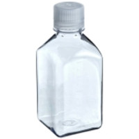 Nalgene® Square Media Bottles, Clear PETG, Sterile, Lab Pack
