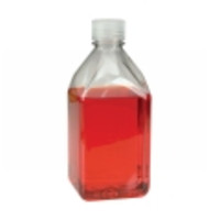 Wheaton® Square Plastic Sterile Media Bottles, Clear PET